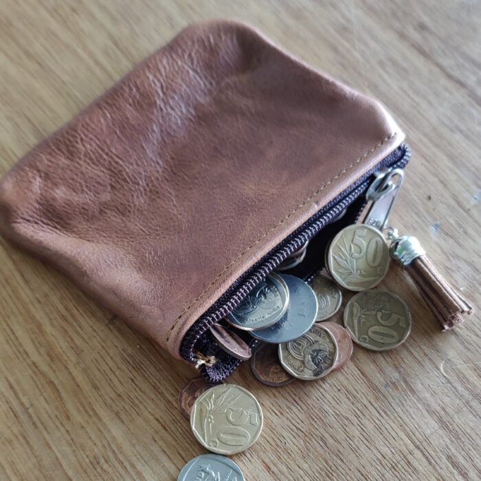 Leather Coin Purse with Tassel - Image 4