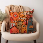 Little Villages Medium Printed Scatter Cushion - 50x50