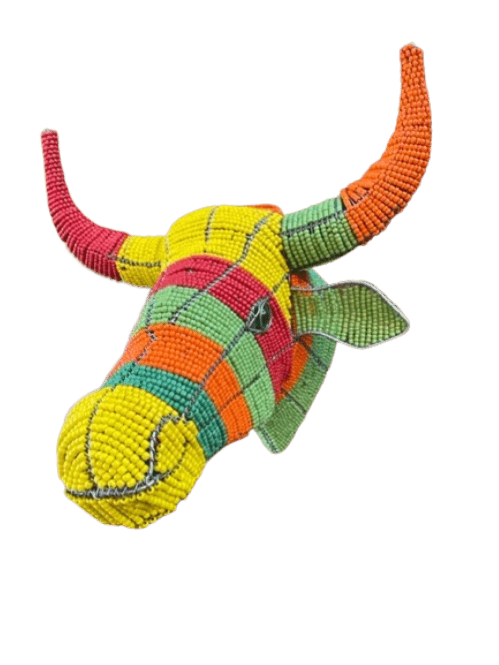 Bead and Wire Multi-Colour Nguni Cow Head - Wall Decor Art Handmade