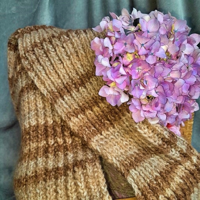 Self Striping Scarf - Brown Fox - Image 3