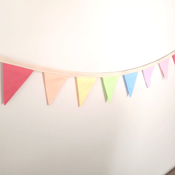 Pastel Rainbow Bunting Banner Small Flags - Image 3