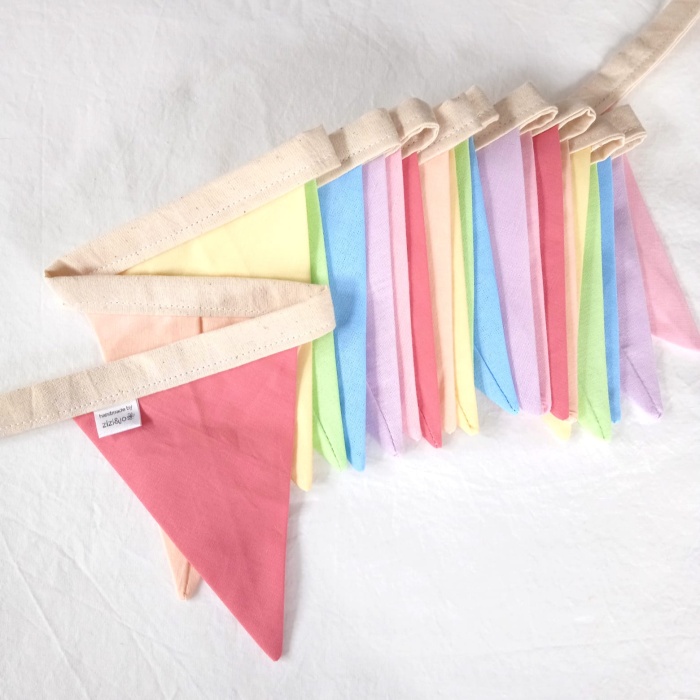 Pastel Rainbow Bunting Banner Small Flags - Image 4