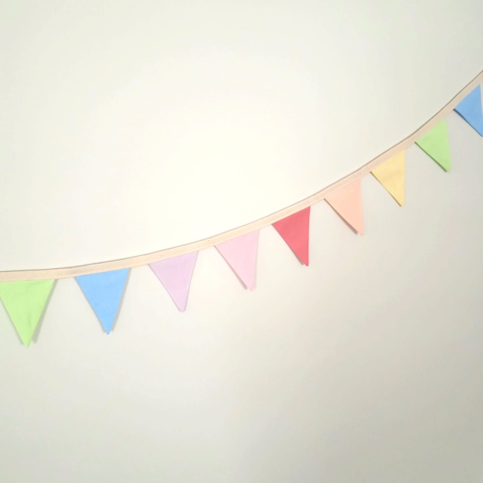 Pastel Rainbow Bunting Banner Small Flags - Image 6