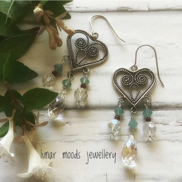 Crystal Heart Earrings