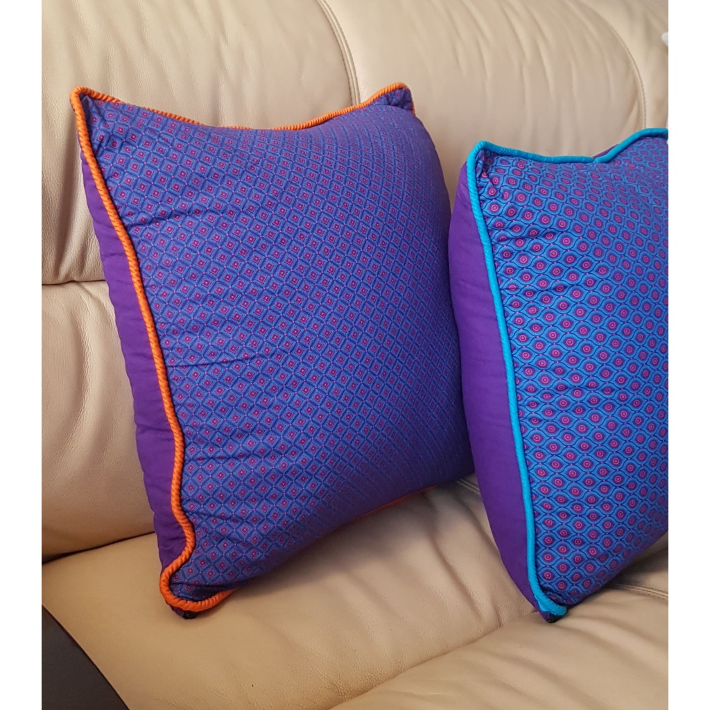 Purple Shweshwe Cushion Moksi