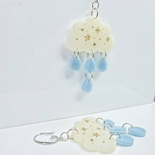 Resin Earrings - Cloud and Waterdrop - Image 4
