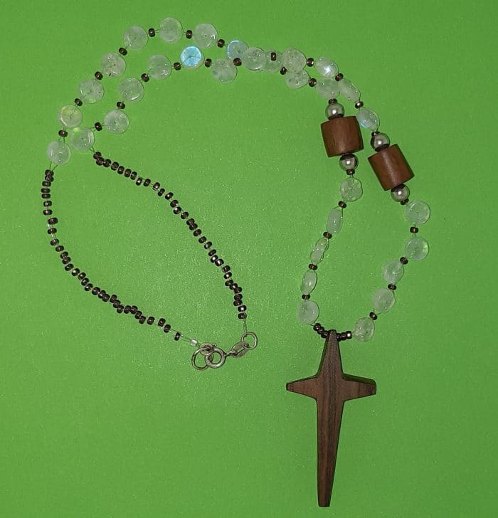 Asymmetrical Wooden Cross Pendant