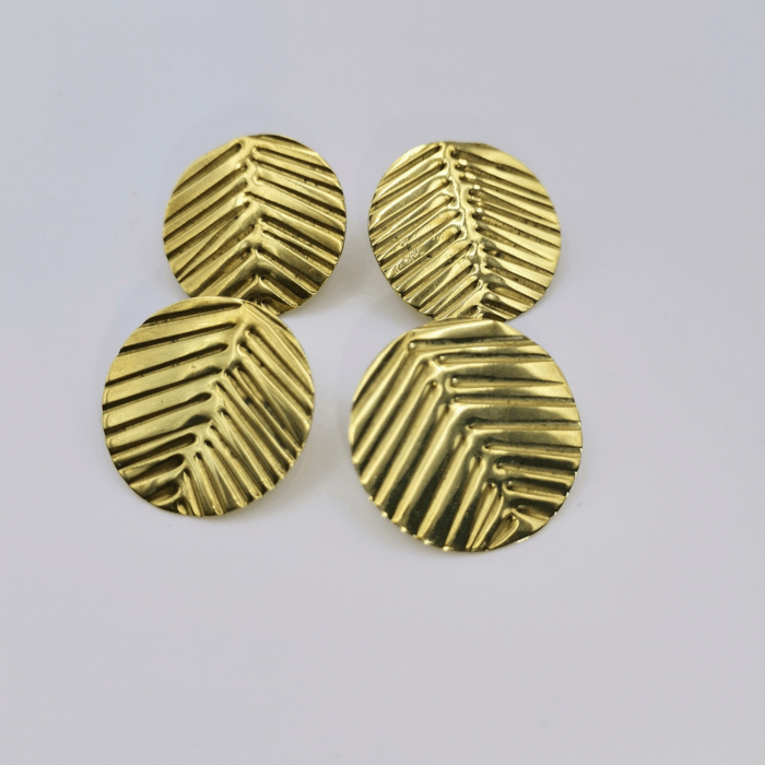 Leaf Texture Stud Earrings