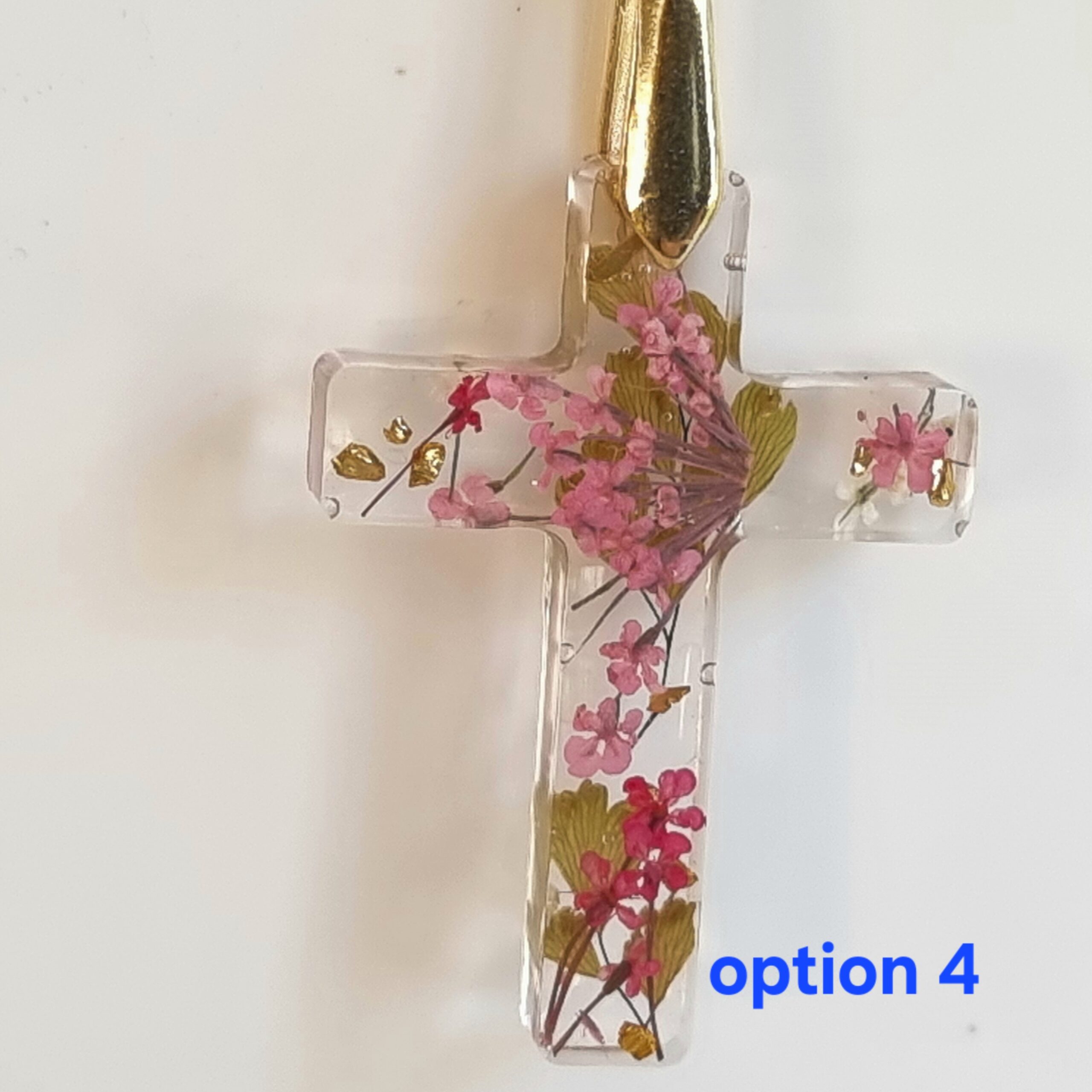 Resin Flower Cross Pendant - Image 5