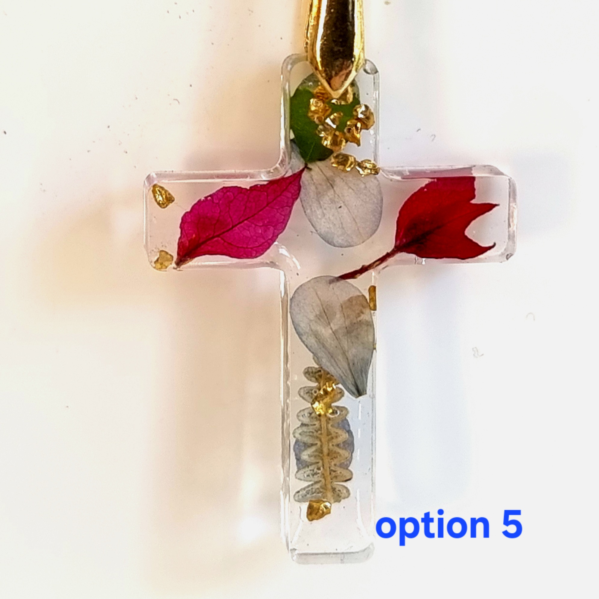 Resin Flower Cross Pendant - Image 6