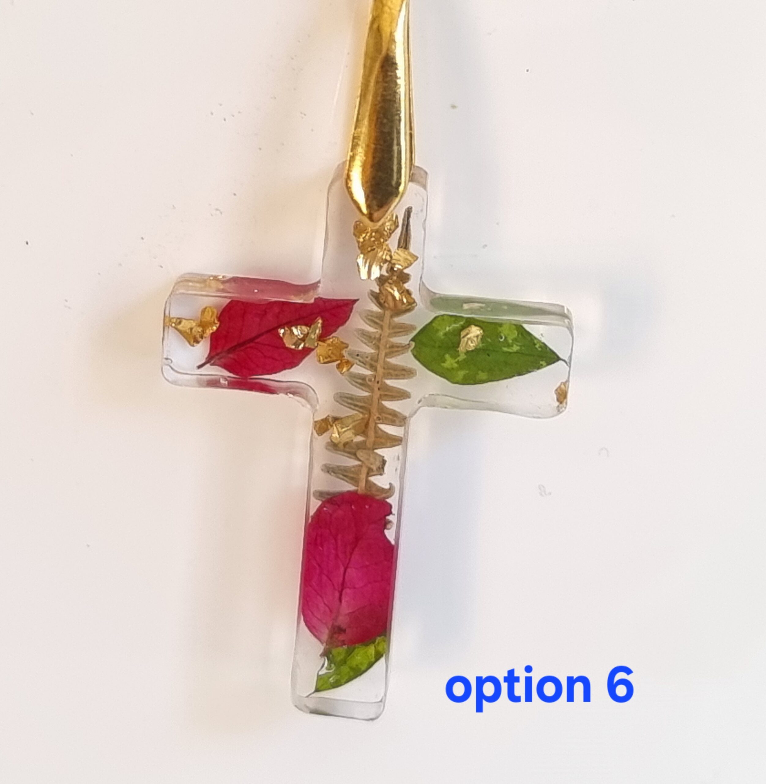 Resin Flower Cross Pendant - Image 7