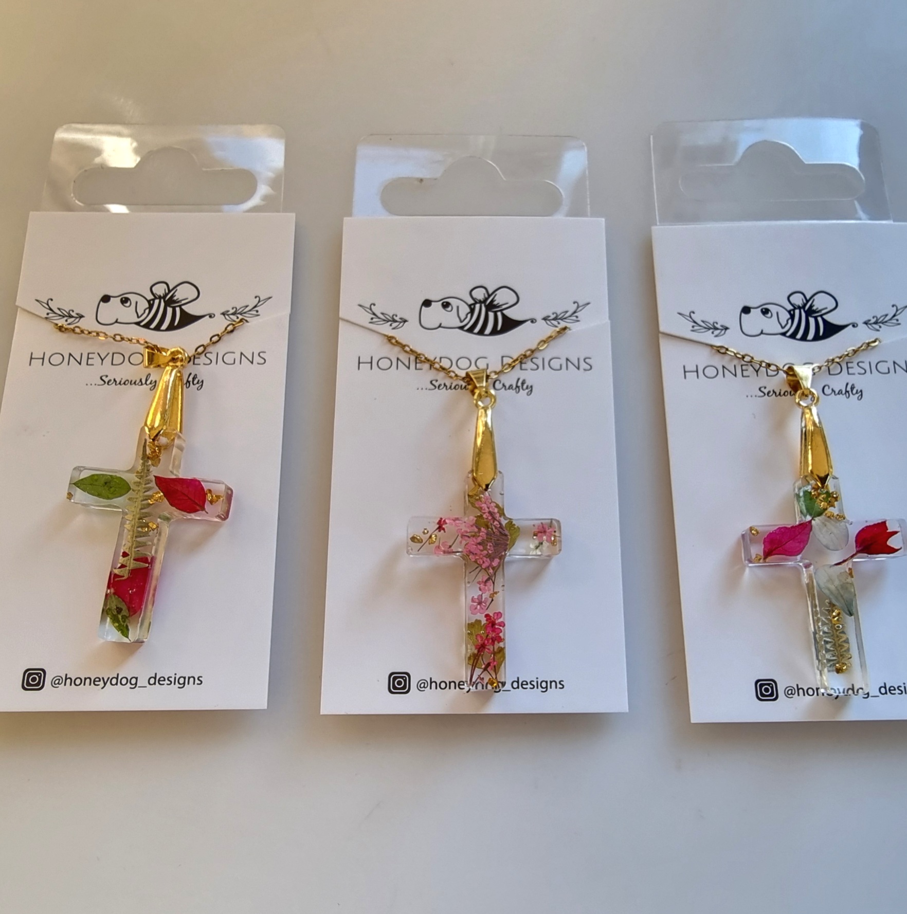 Resin Flower Cross Pendant - Image 10