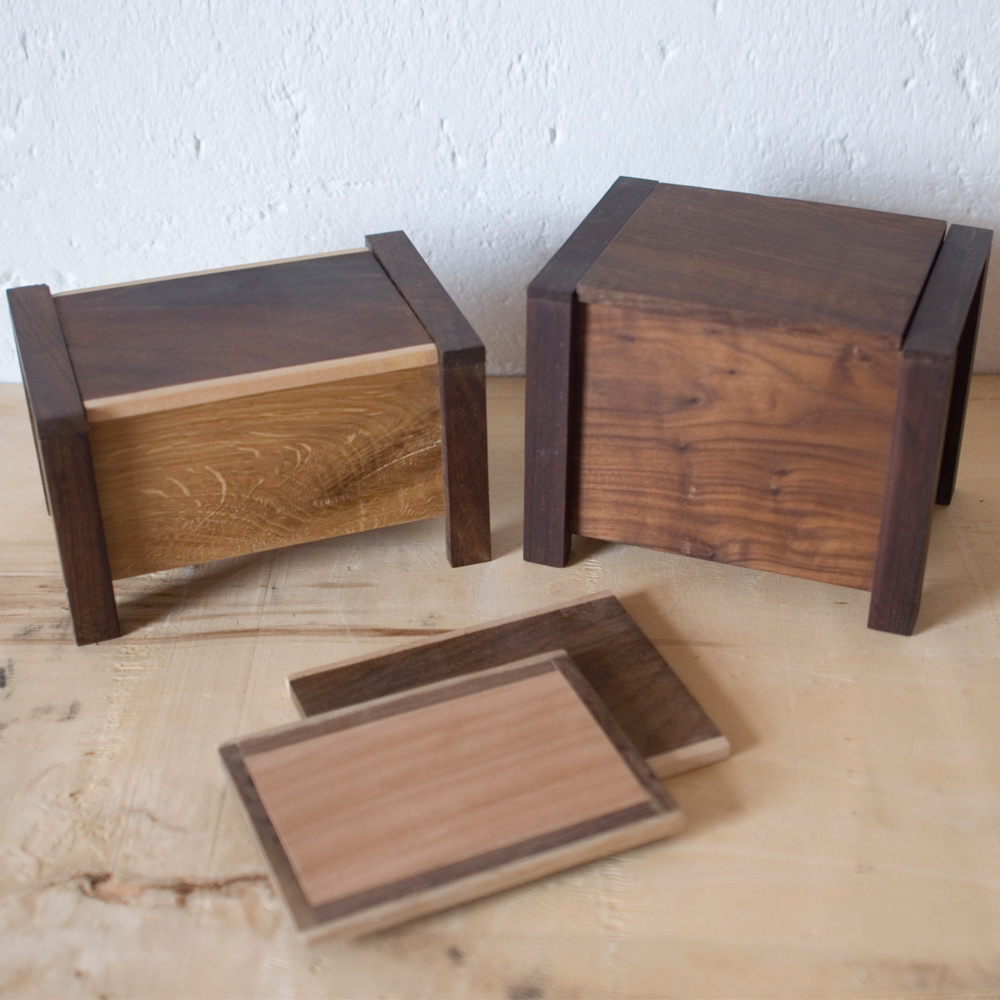 イナウト INOUT Stack BOX High + Cover Wood Teak and Imbuia Hardwood Boxes - Moksi