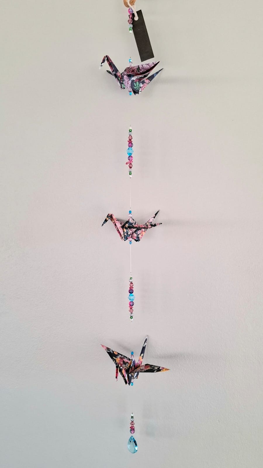 Origami Crane Mobile - Navy Floral - Image 2