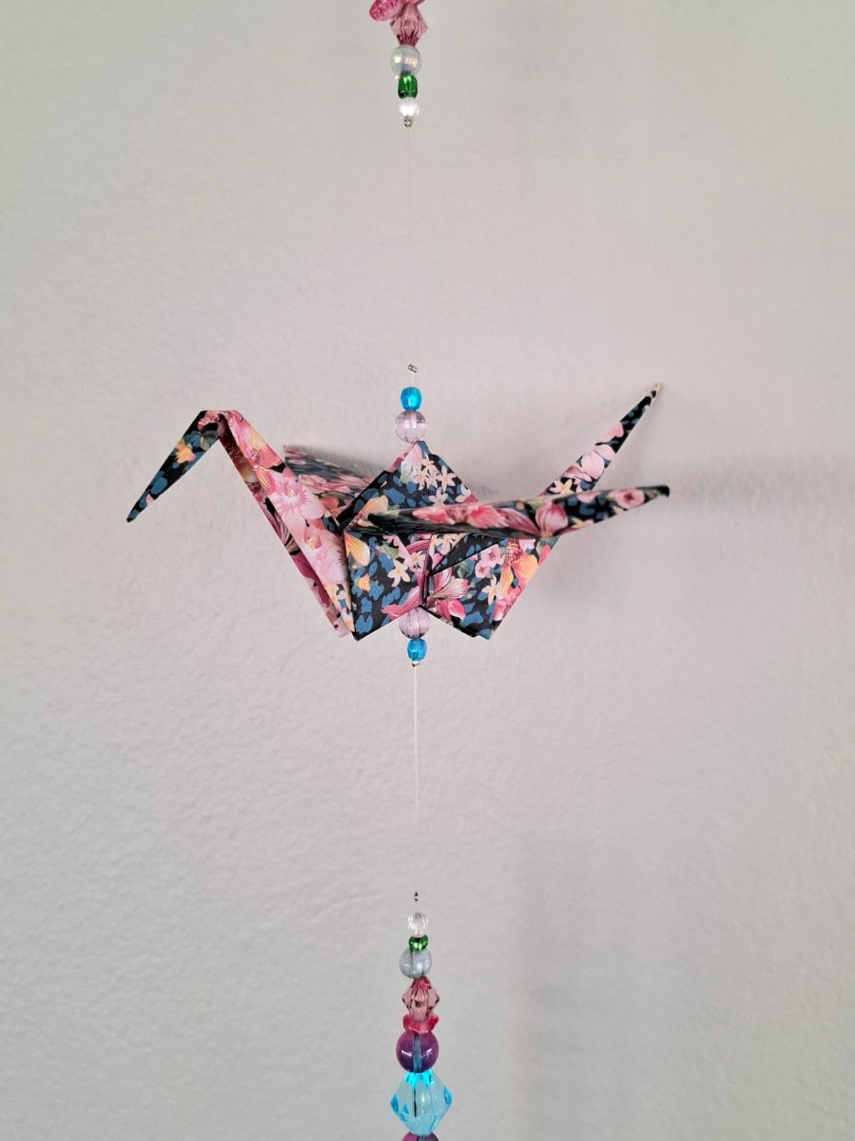 Origami Crane Mobile - Navy Floral - Image 4