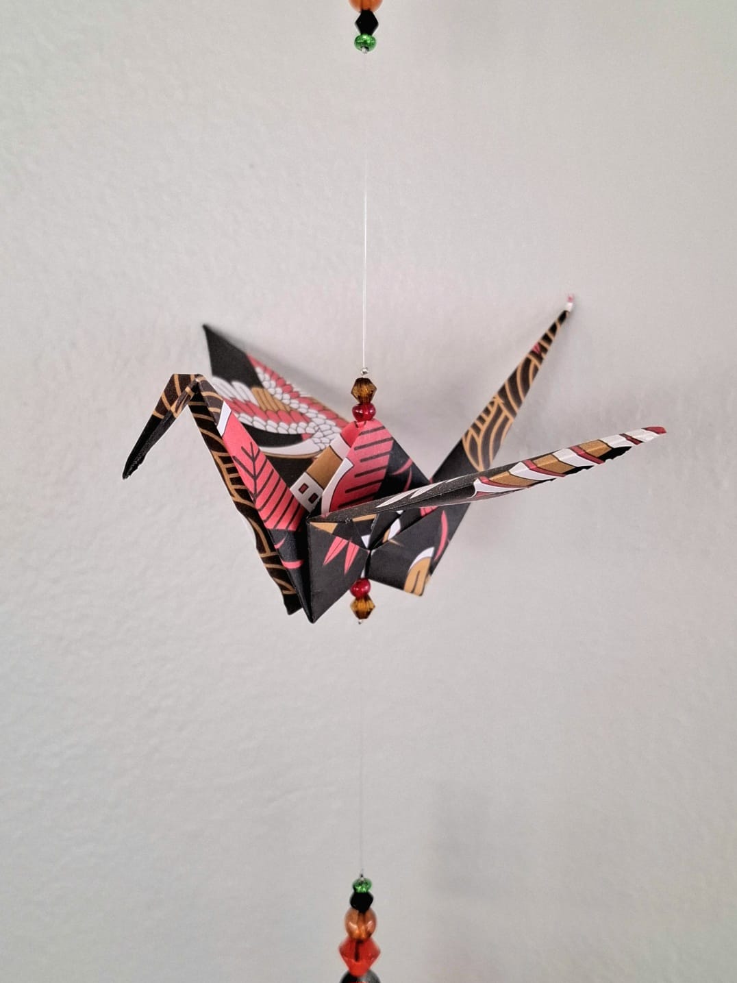 Origami Crane Mobile - Black and Blue Japanese - Image 3