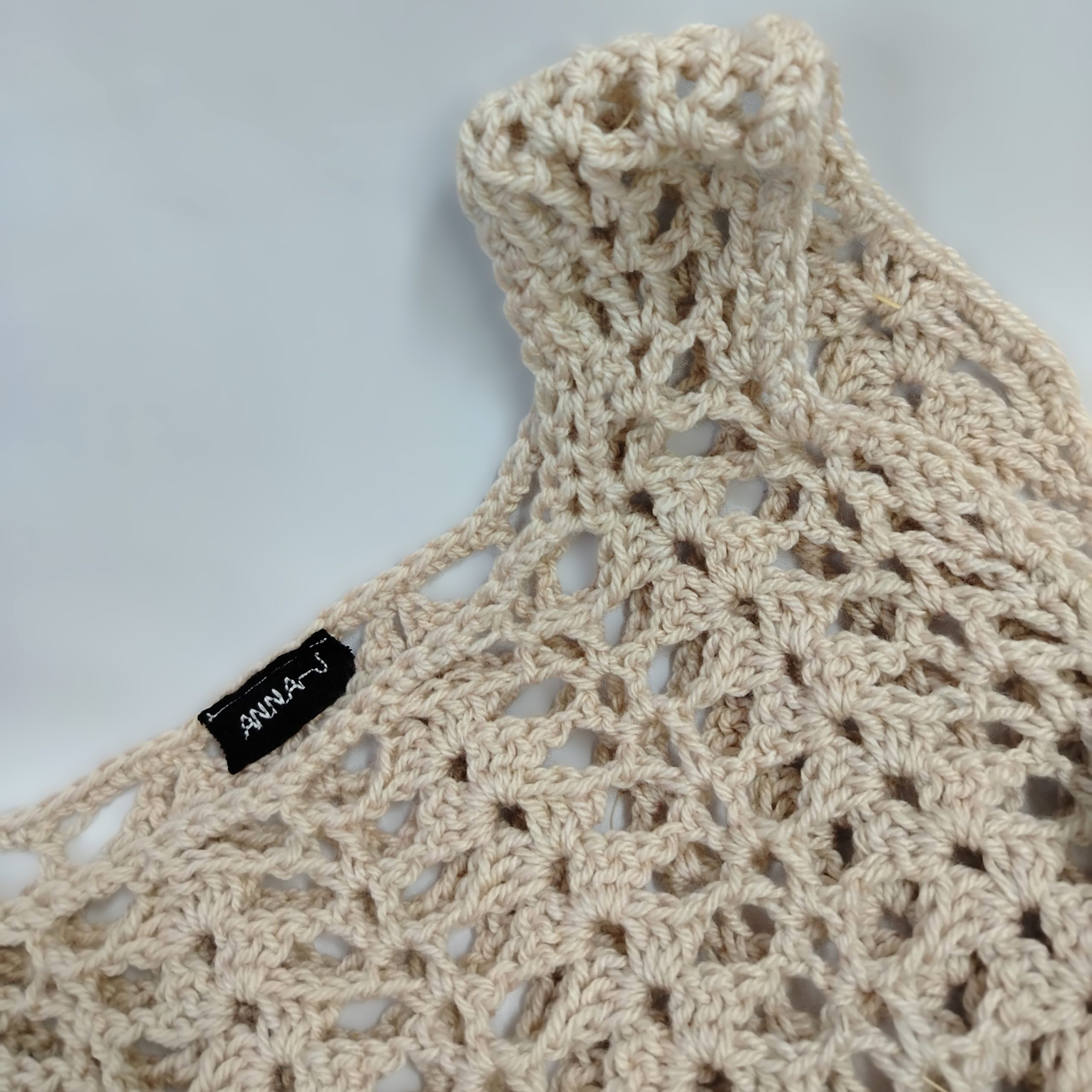 Sleeveless Crochet Top with Satin Ribbon - Moksi
