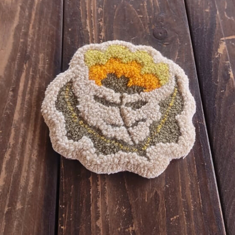 Folk Art Flower Mug Rug - Coaster - Image 2