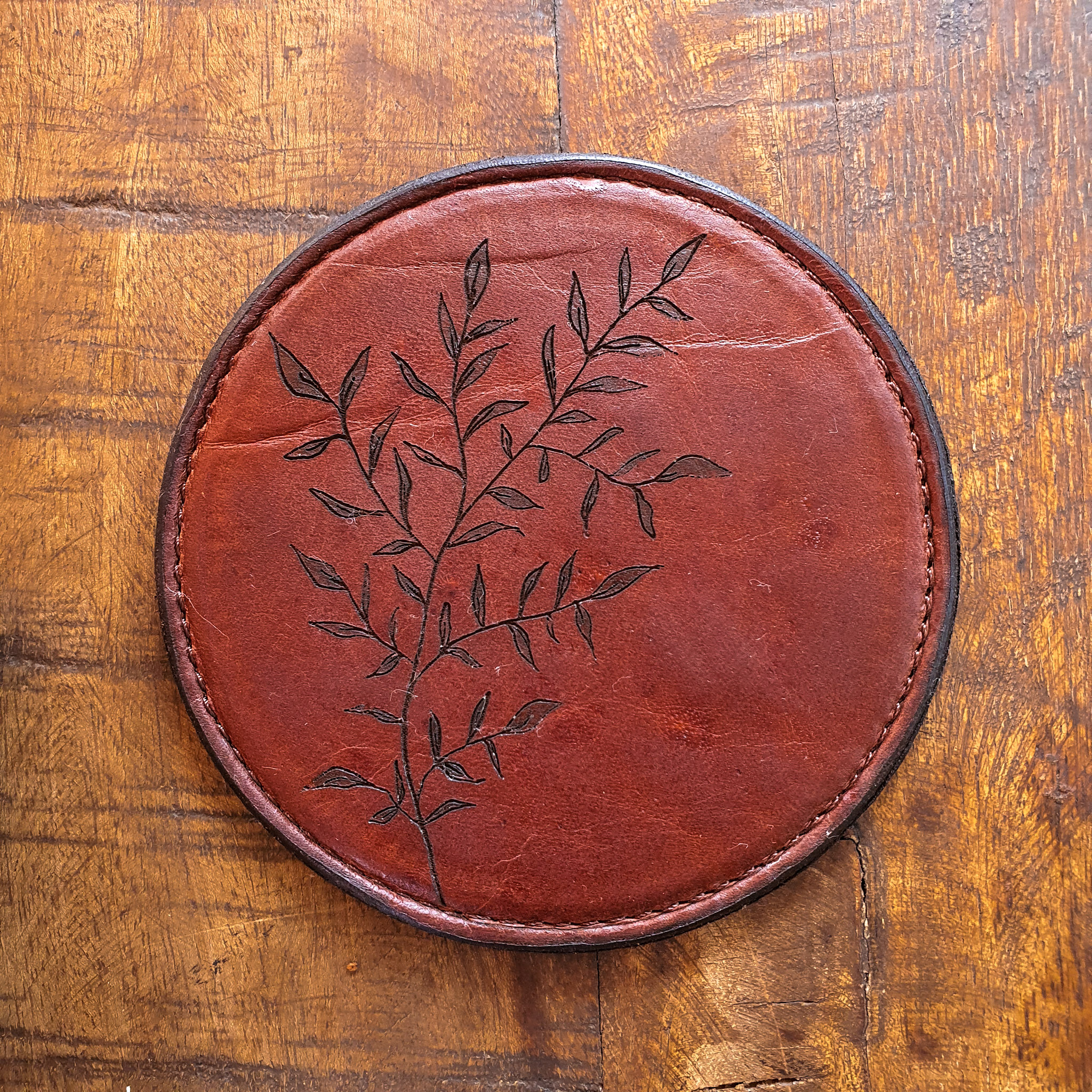 Leather Coaster with Botanical Designs - Set of 6 - Image 17