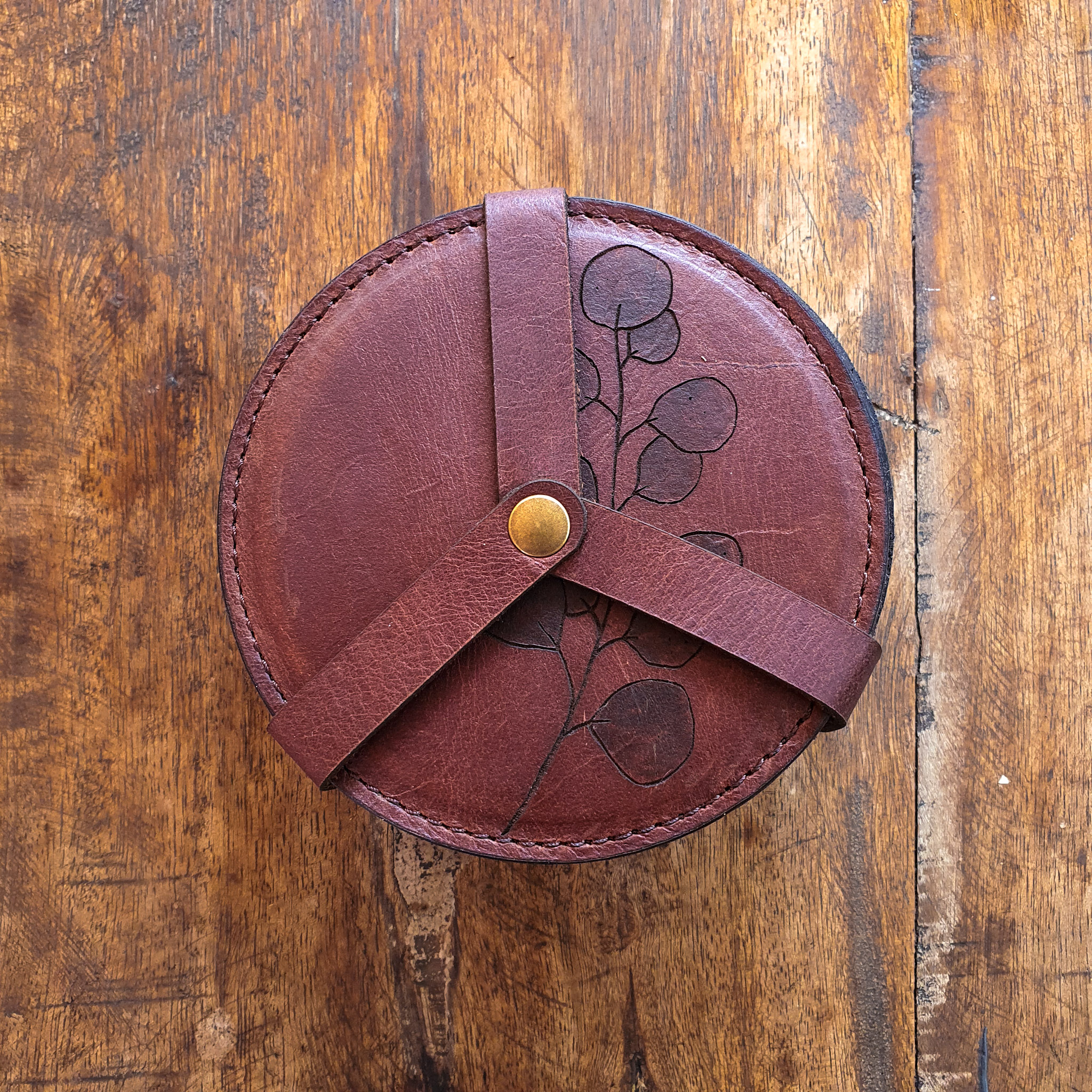 Leather Coaster with Botanical Designs - Set of 6 - Image 8