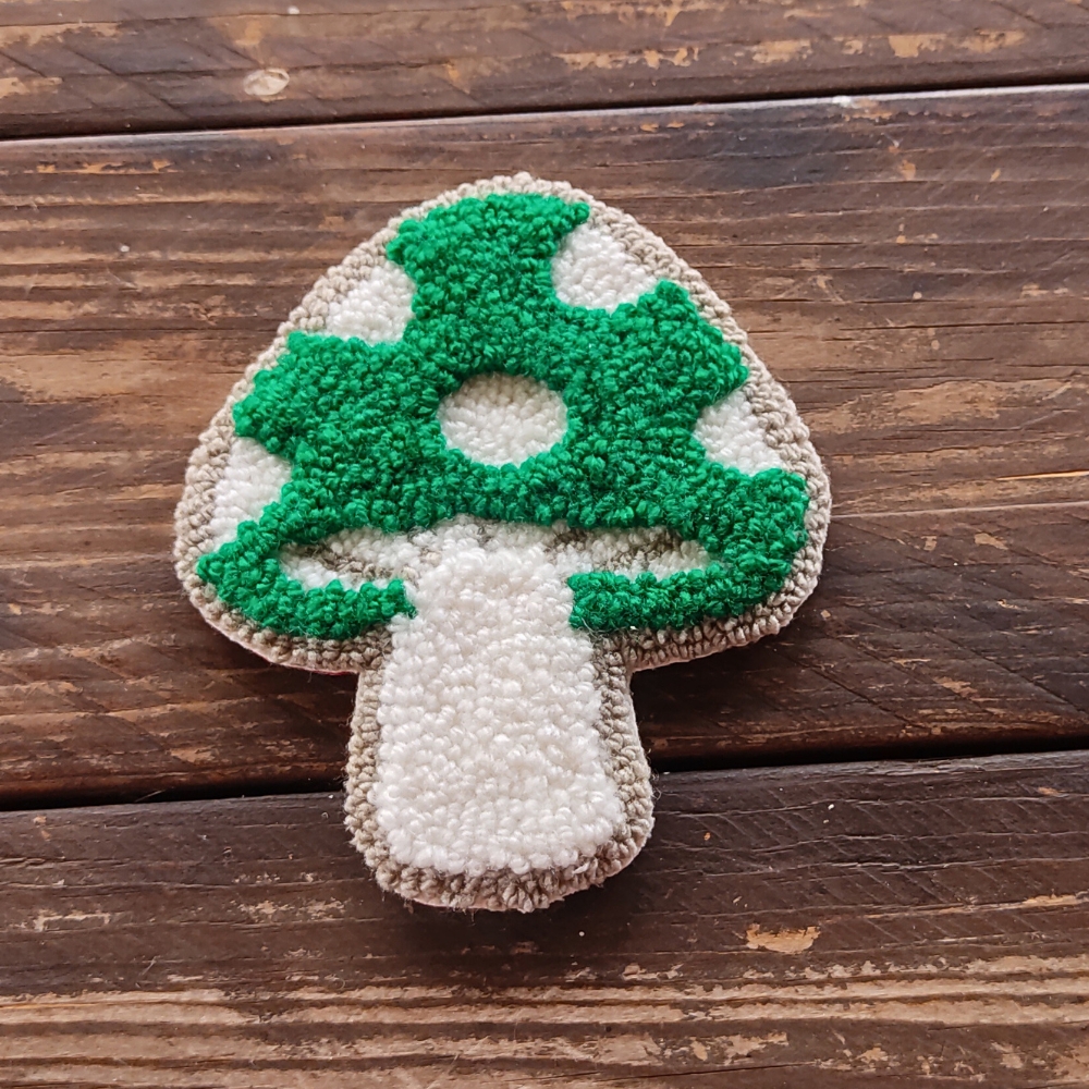 Green Mushroom Mug Rug - Image 2