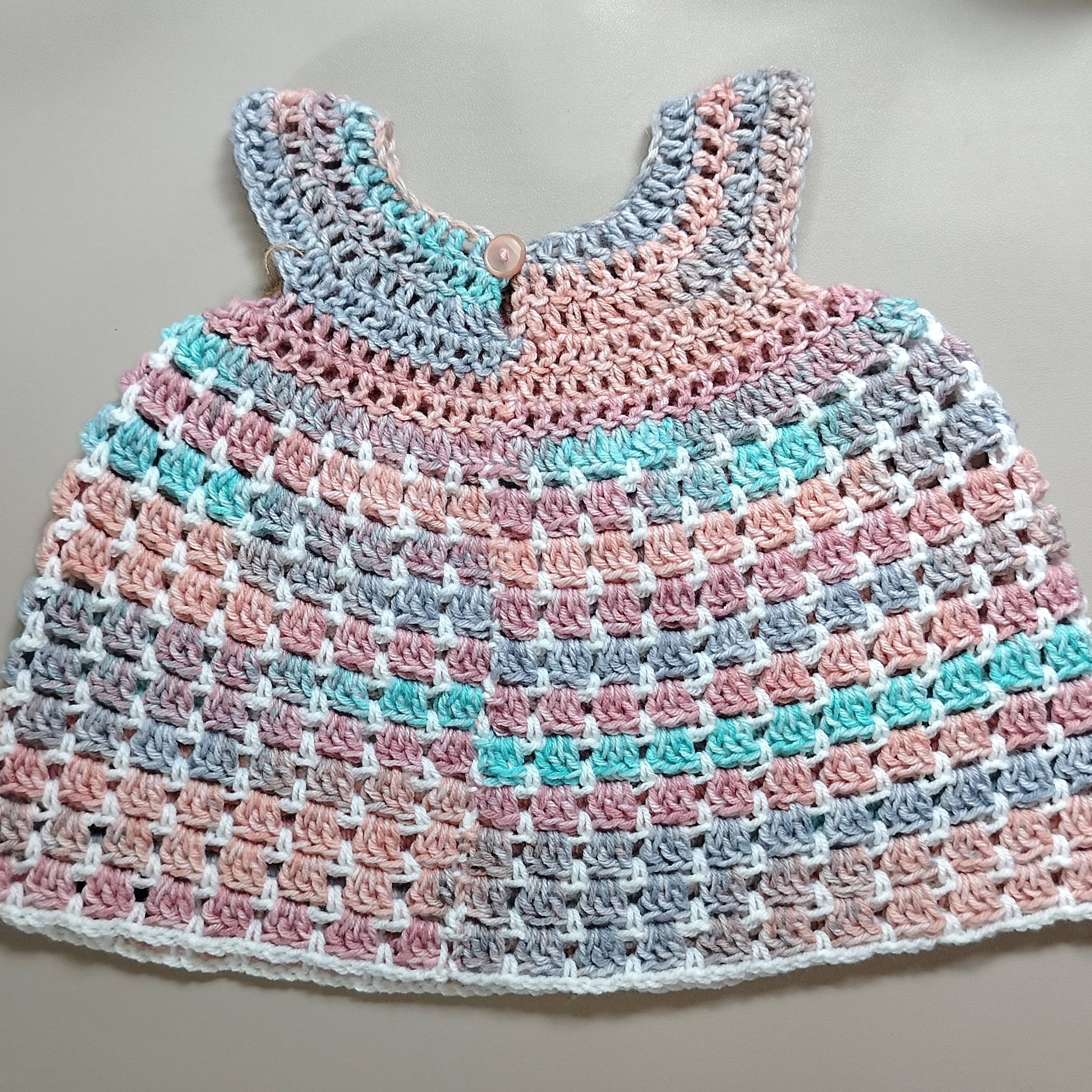 Rainbow Crochet Baby Dress - Image 2