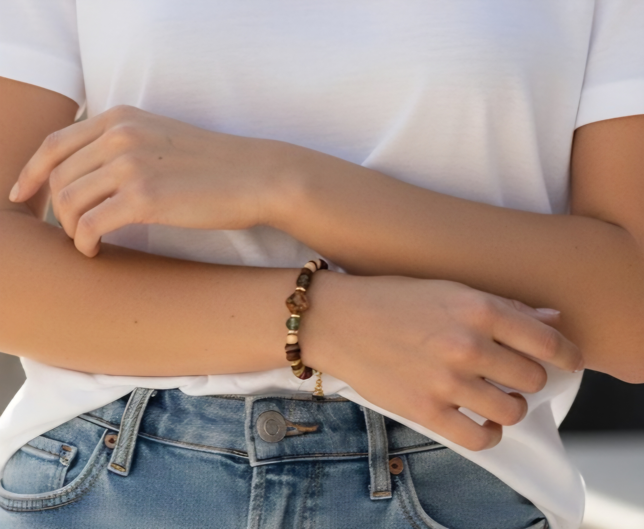 Earth and Sea Beaded Bracelet - Image 2