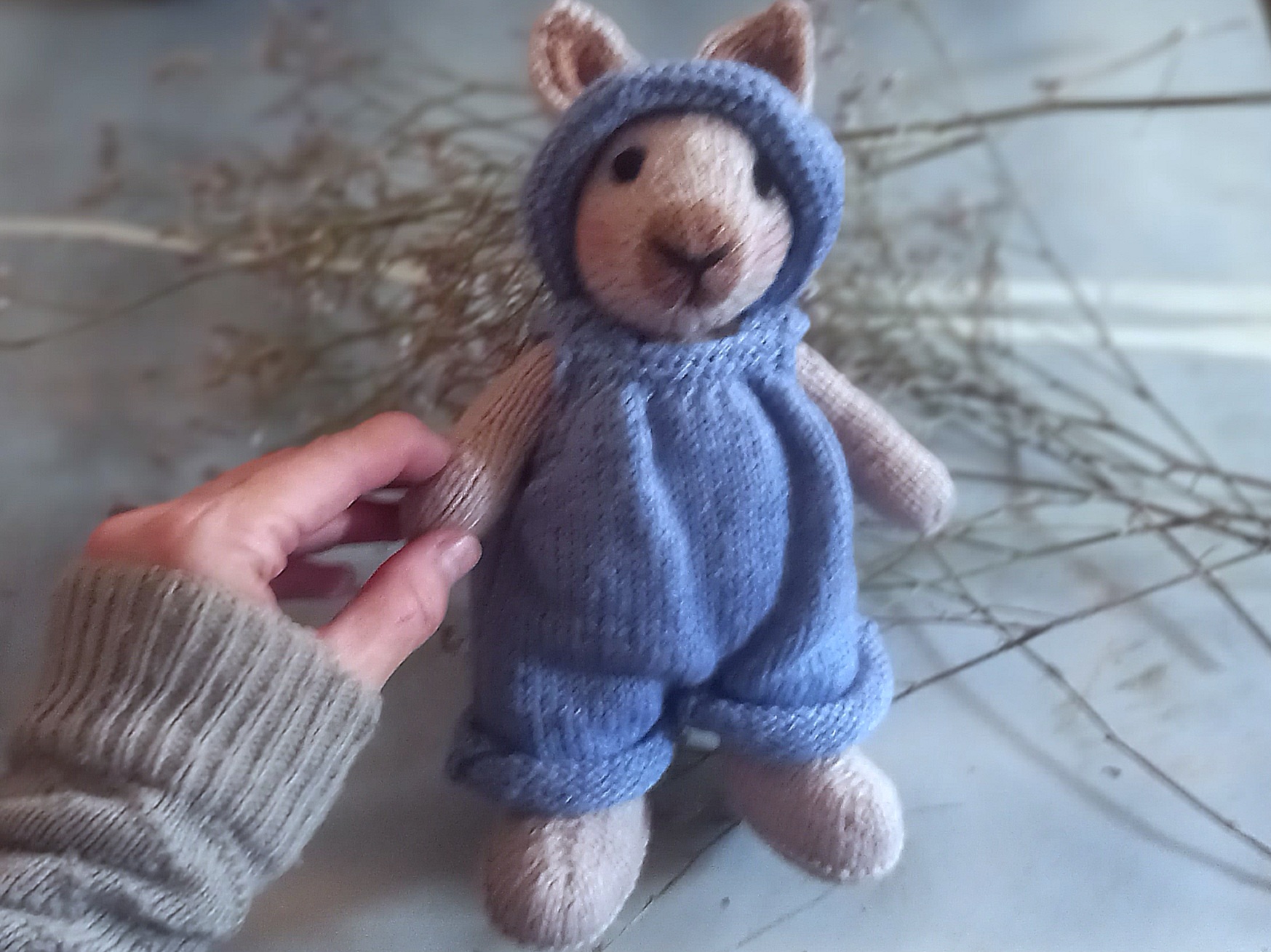 Handmade Knitted Bunny Doll - Image 2