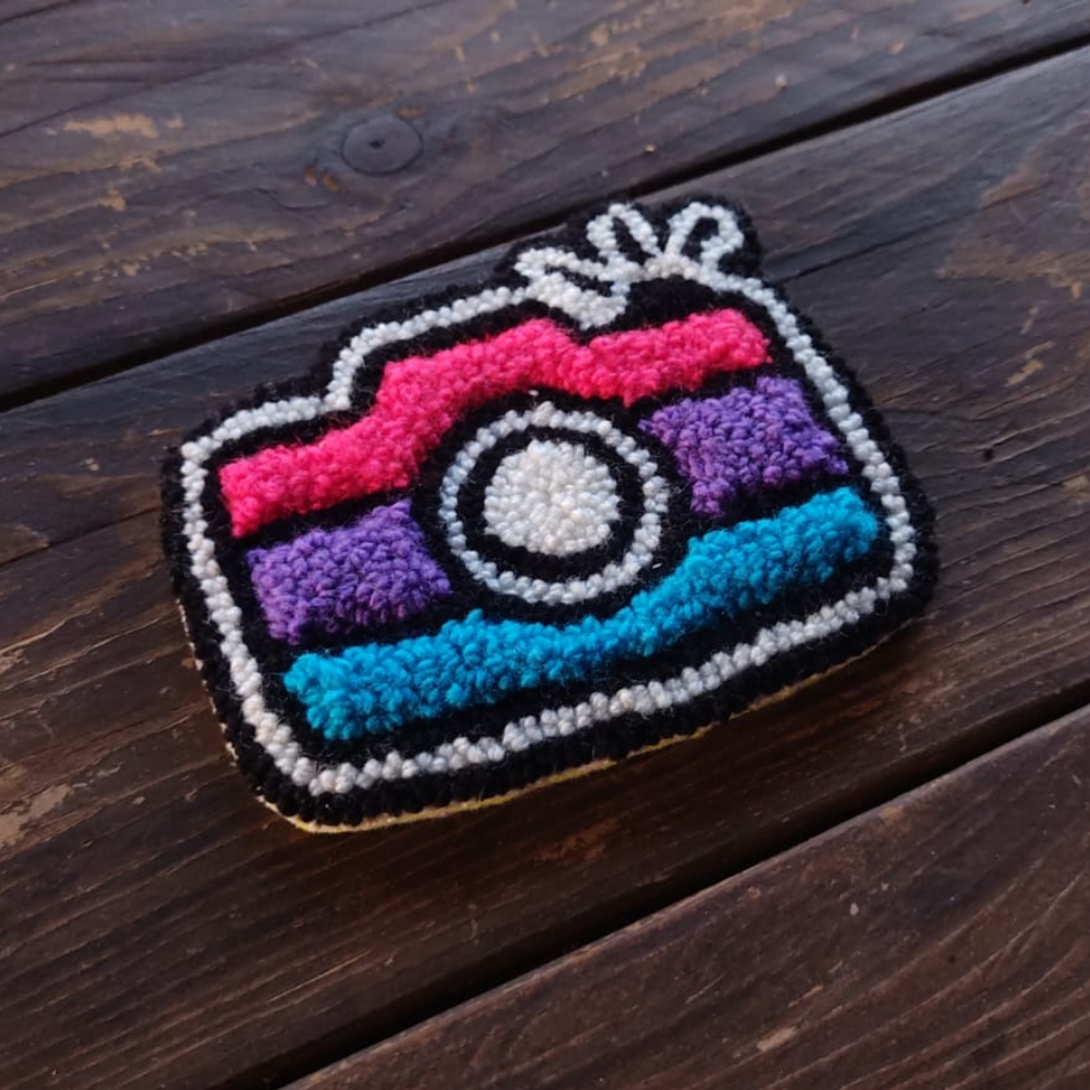 Snapshot Mug Rug - Blue Purple Pink - Image 2