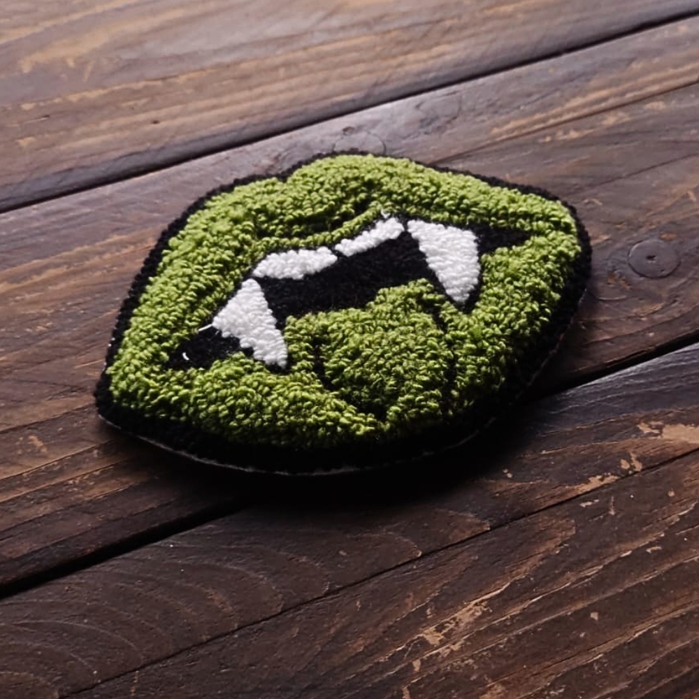 Take a Bite - Green Vamp Mug Rug - Image 3