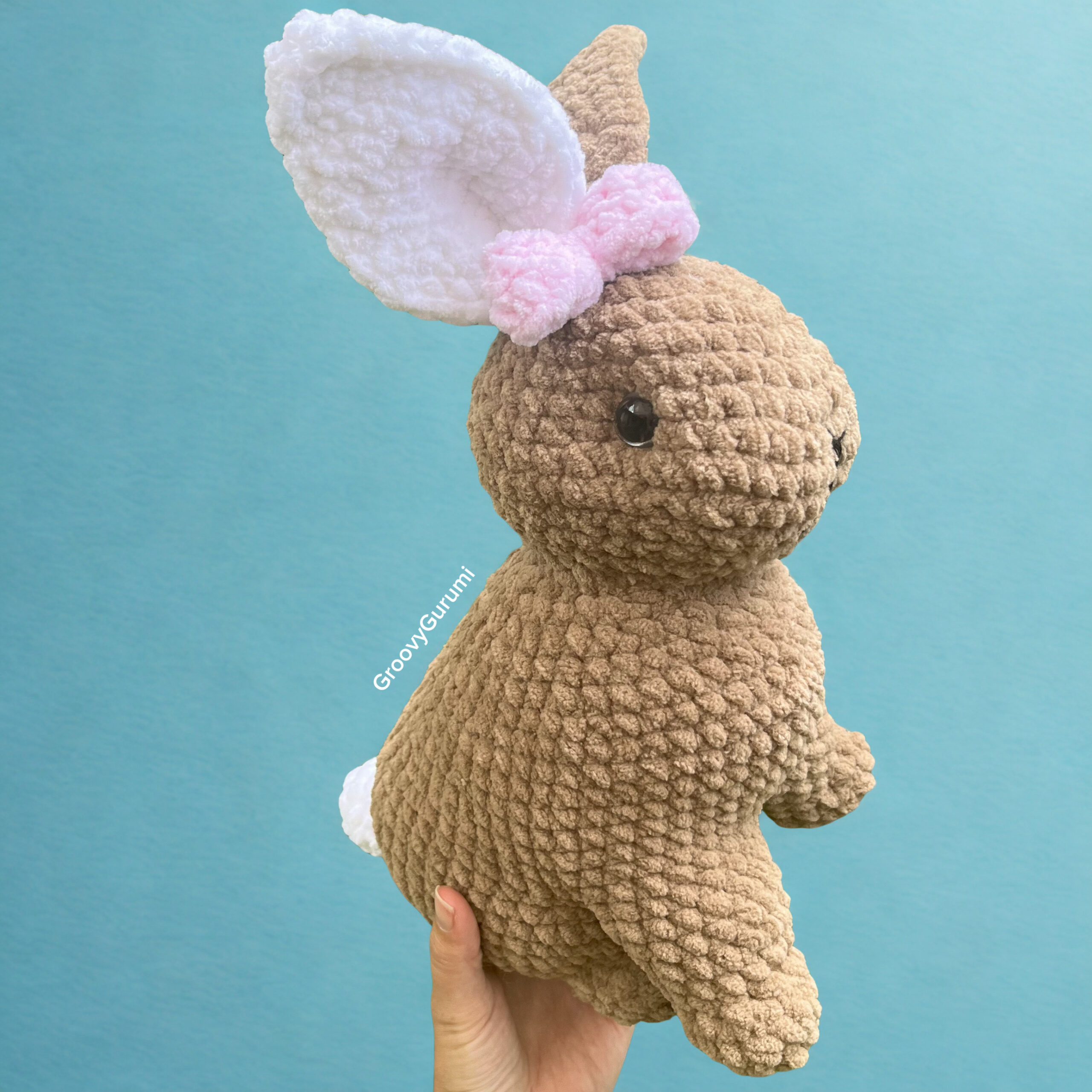 Realistic Sitting Bunny Crochet Plushie - Image 2