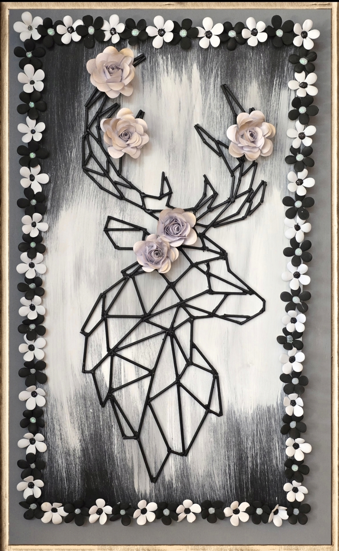Handmade Geometric Deer Wall Art - Image 2