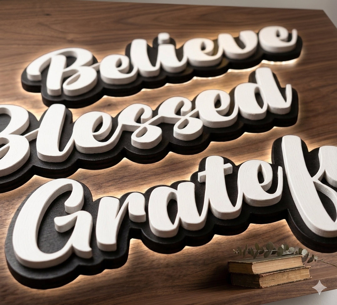 3D Wood Word Wall Art - Image 3