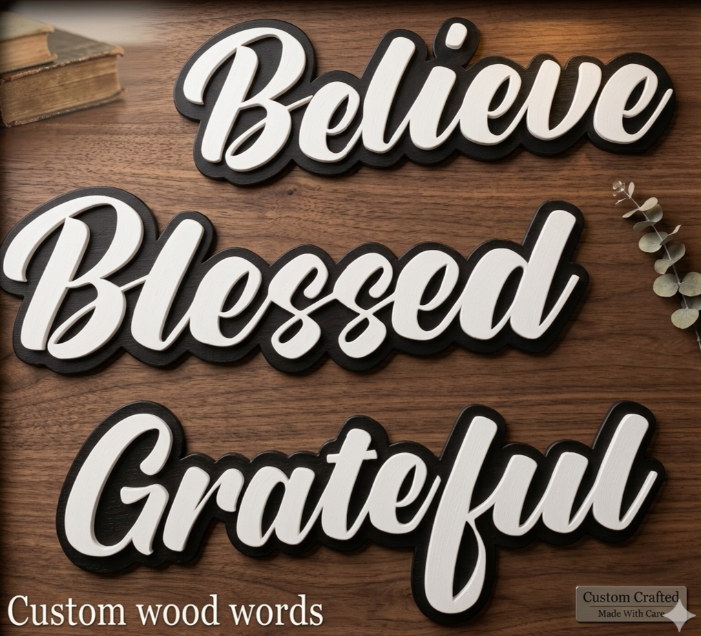 3D Wood Word Wall Art