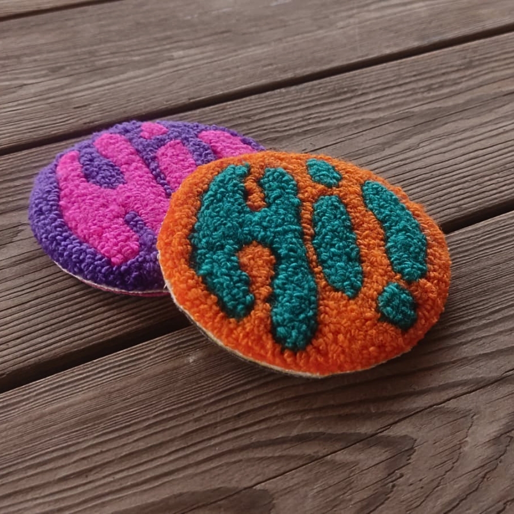 HI! Mug Rug - Pink and Purple - Image 3