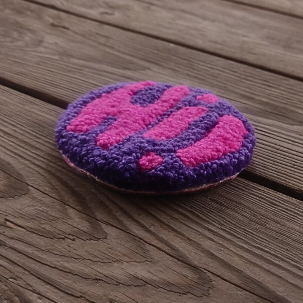 HI! Mug Rug - Pink and Purple
