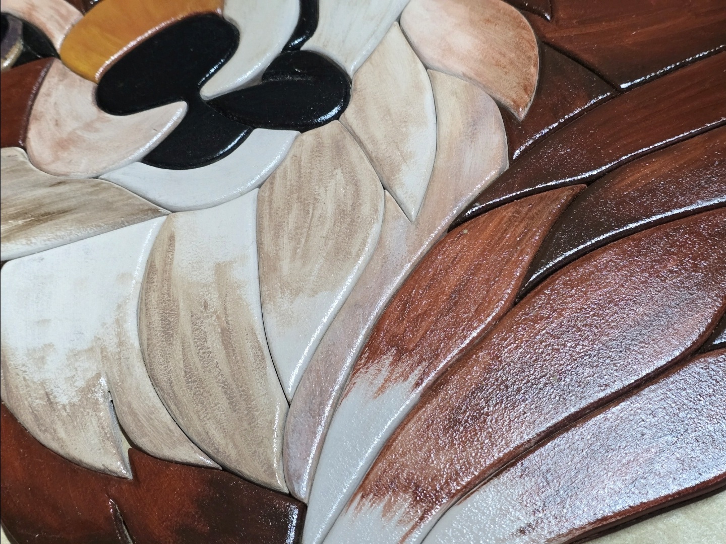 3D Intarsia Style Wood Fox - Image 3