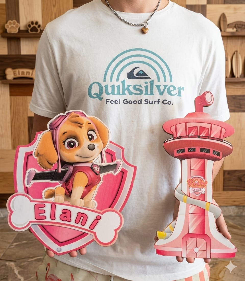 Personalised Paw Patrol Skye Wall Decor Set - Image 3