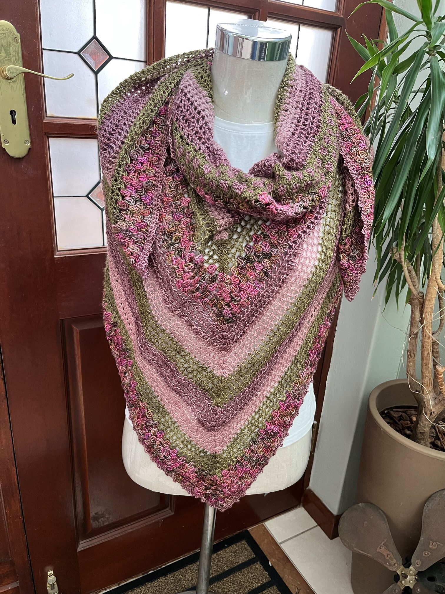 Crochet Shawl - Pink Peony - Image 2