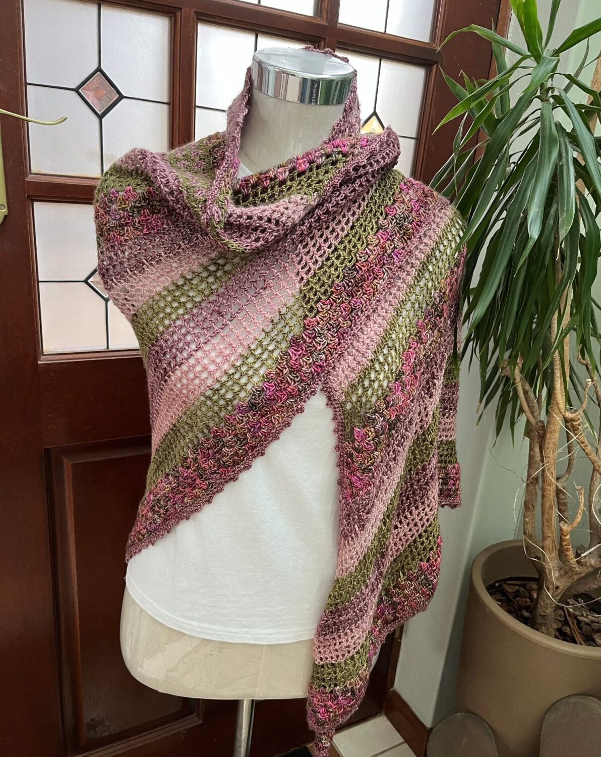 Crochet Shawl - Pink Peony