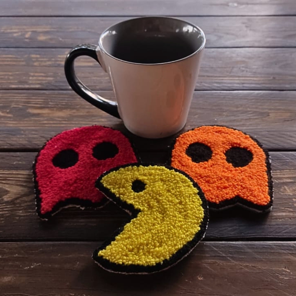 PAC-MAN Inspired Mug Rug Set - Image 4