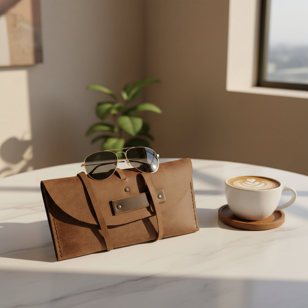 Vintage Leather Sunglass Case - Image 2