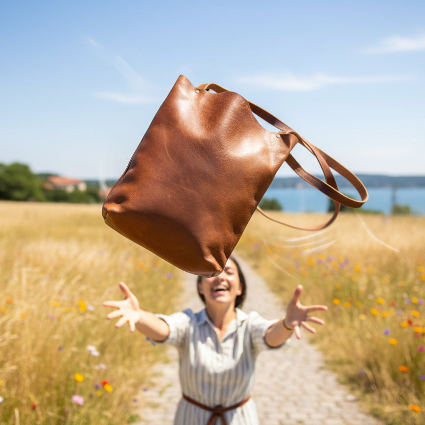 Zara Leather Shopper Bag - Image 4