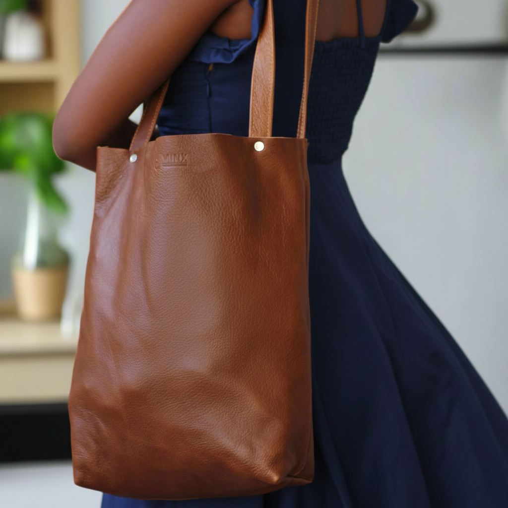 Zara Leather Shopper Bag - Image 9