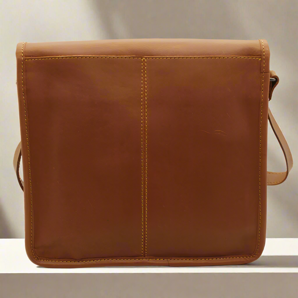 Leather Messenger Bag with Buckle - Image 15