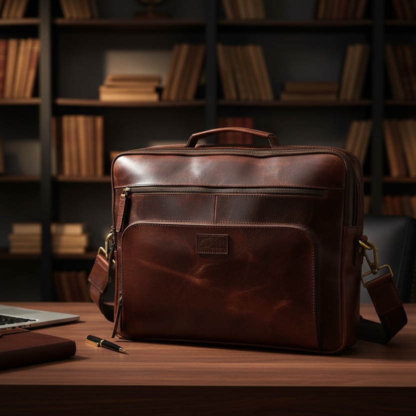 Koh Samui Leather Laptop Bag - Image 2