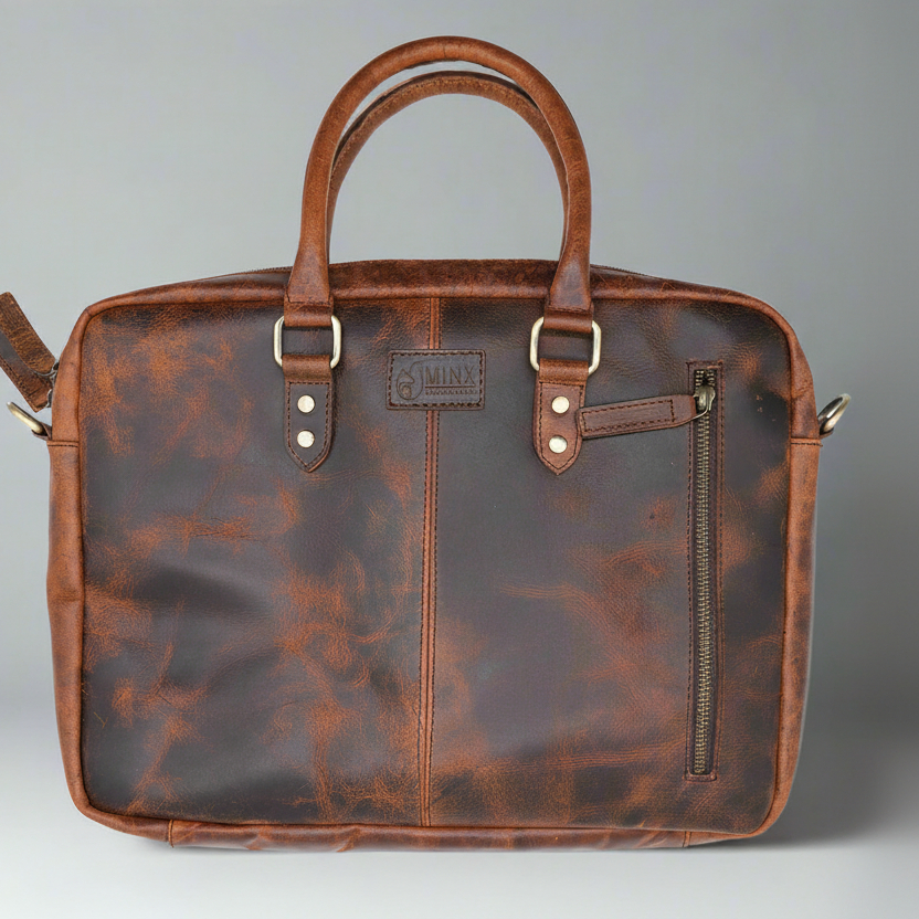 Capri Classic Leather Laptop Bag - Image 2