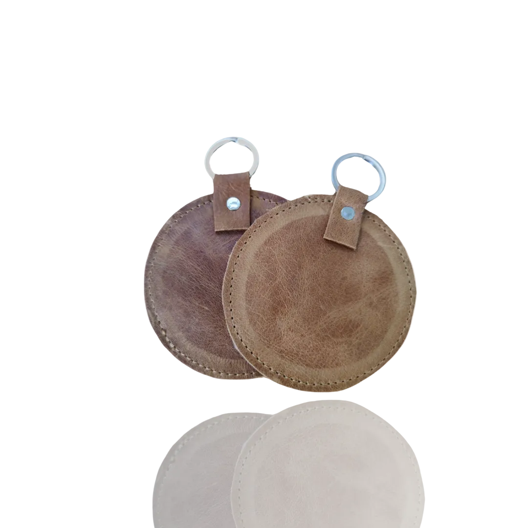 Twin Round Leather Keyring - Image 12