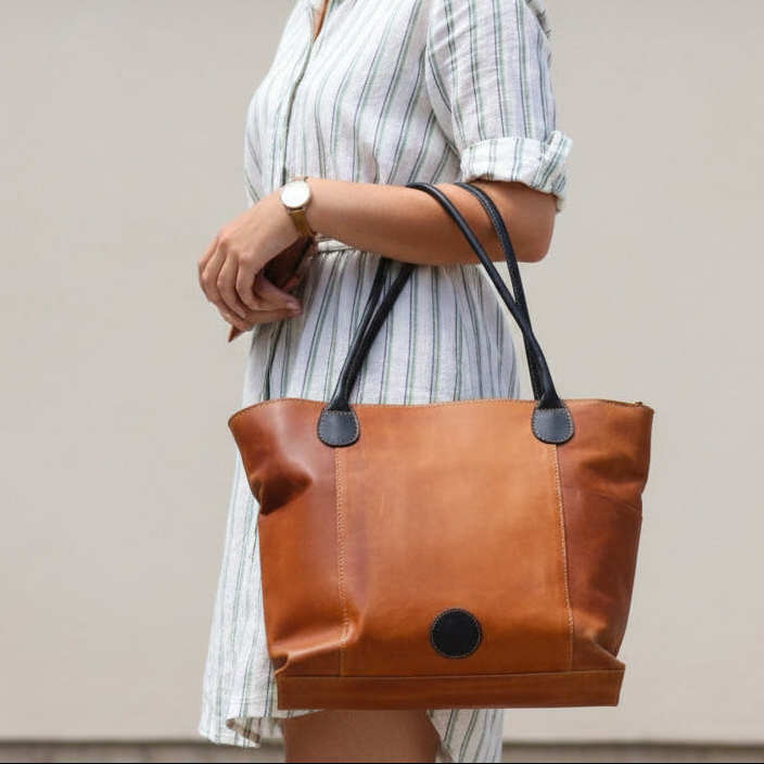 Harriett Leather Hand Bag and Wallet Combo - Image 7