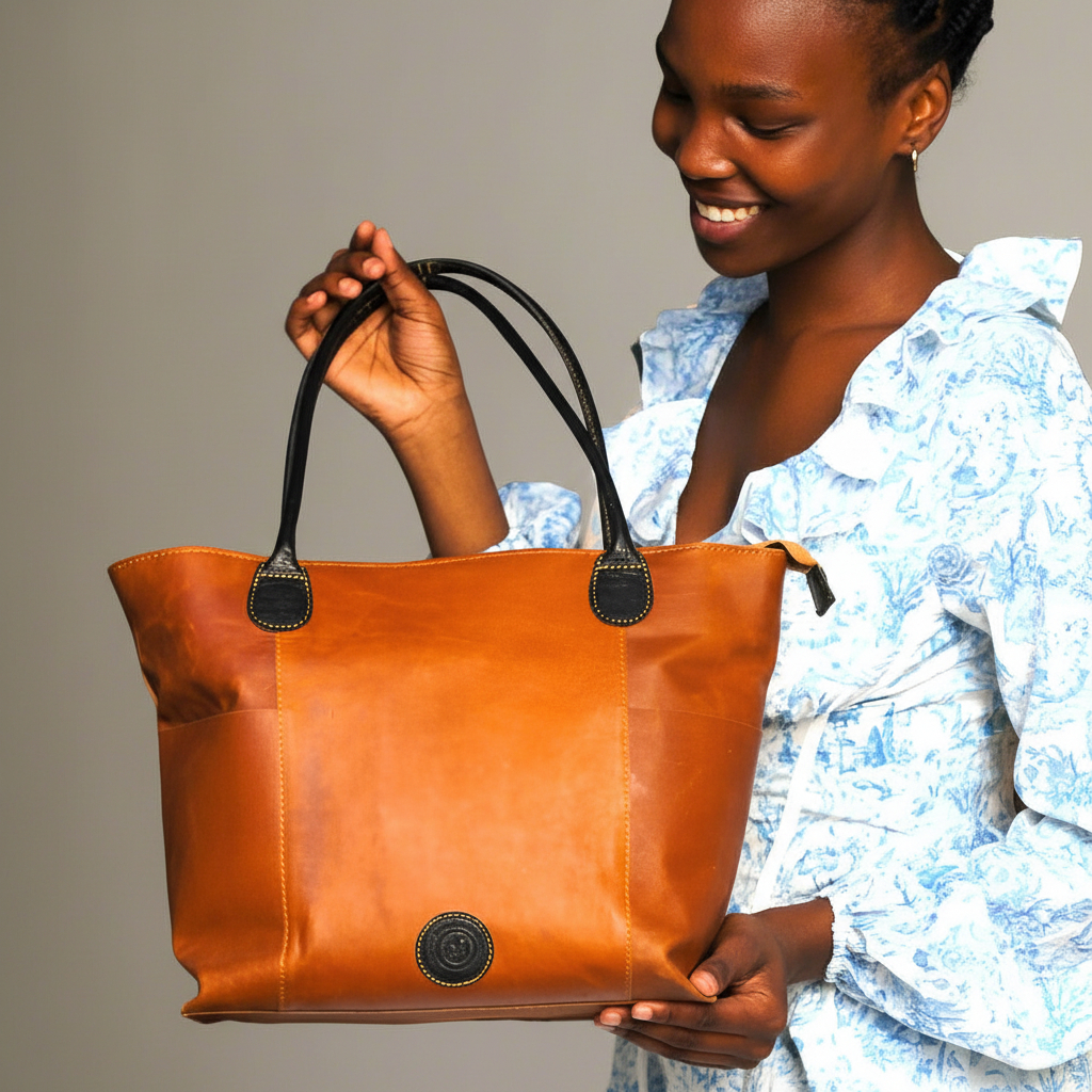 Harriett Leather Hand Bag and Wallet Combo - Image 4